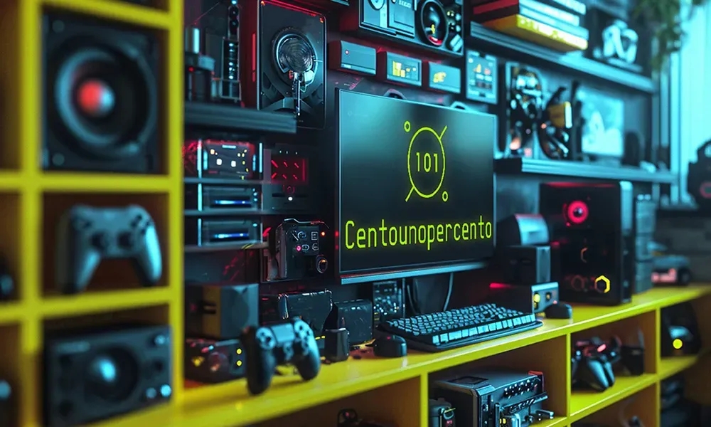 Tech Make Games / Games Make Tech Illustrative board of a game station