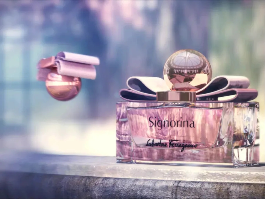 Cover image of the Ferragmo's Signorina project showing a perfume bottle