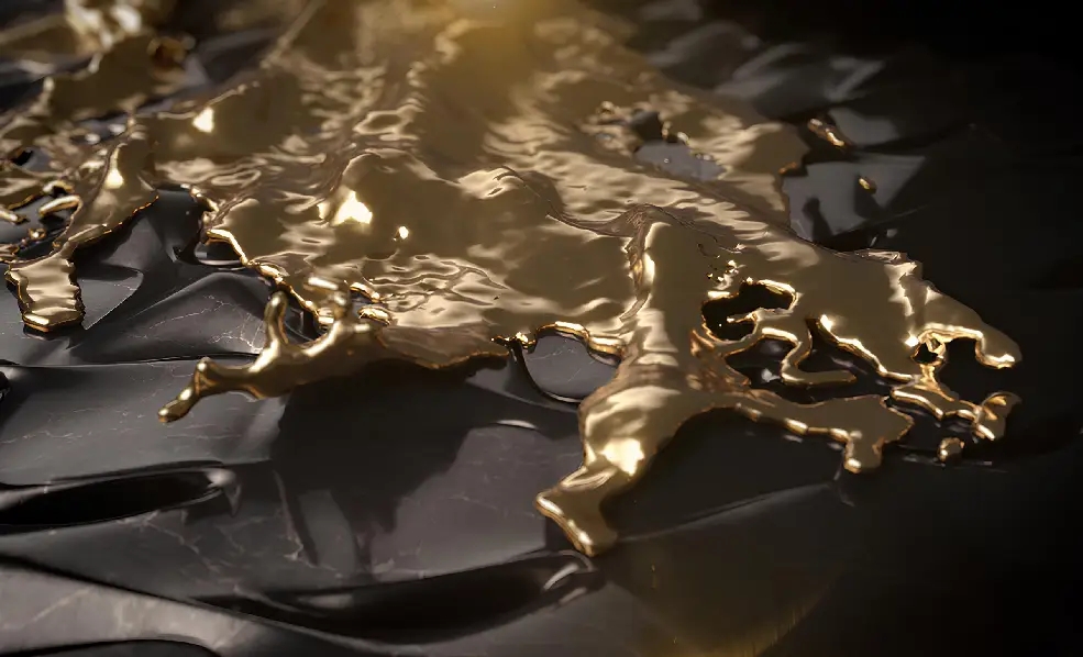 A shot of the Bzero1 commercial for the Bulgari brand. Liquid gold